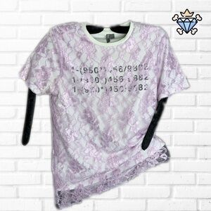 ASOS MENS MUSCLE FIT LACE OVERLAY GRAPHIC TEE